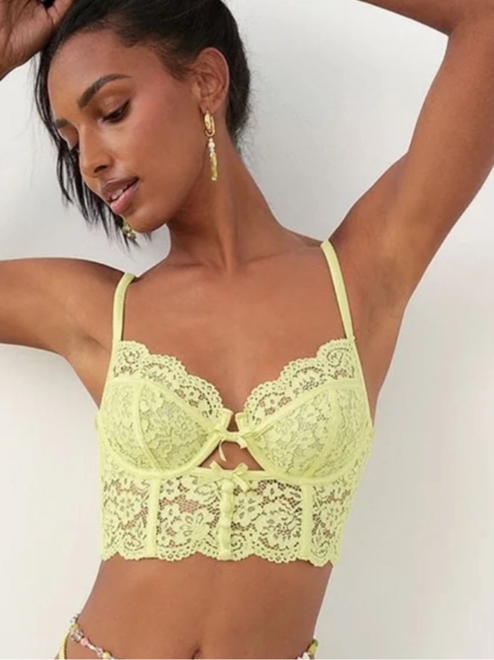 For Love And Lemons creamsicle Lace bra/ Bralette 34A